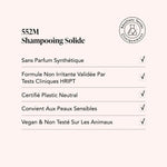 Un shampooing solide d’exception, à la mousse généreuse et réparatrice, qui respecte l’équilibre et la pureté du cuir chevelu. Résultat : des cheveux profondément nourris, faciles à coiffer et gonflés de volume naturel.