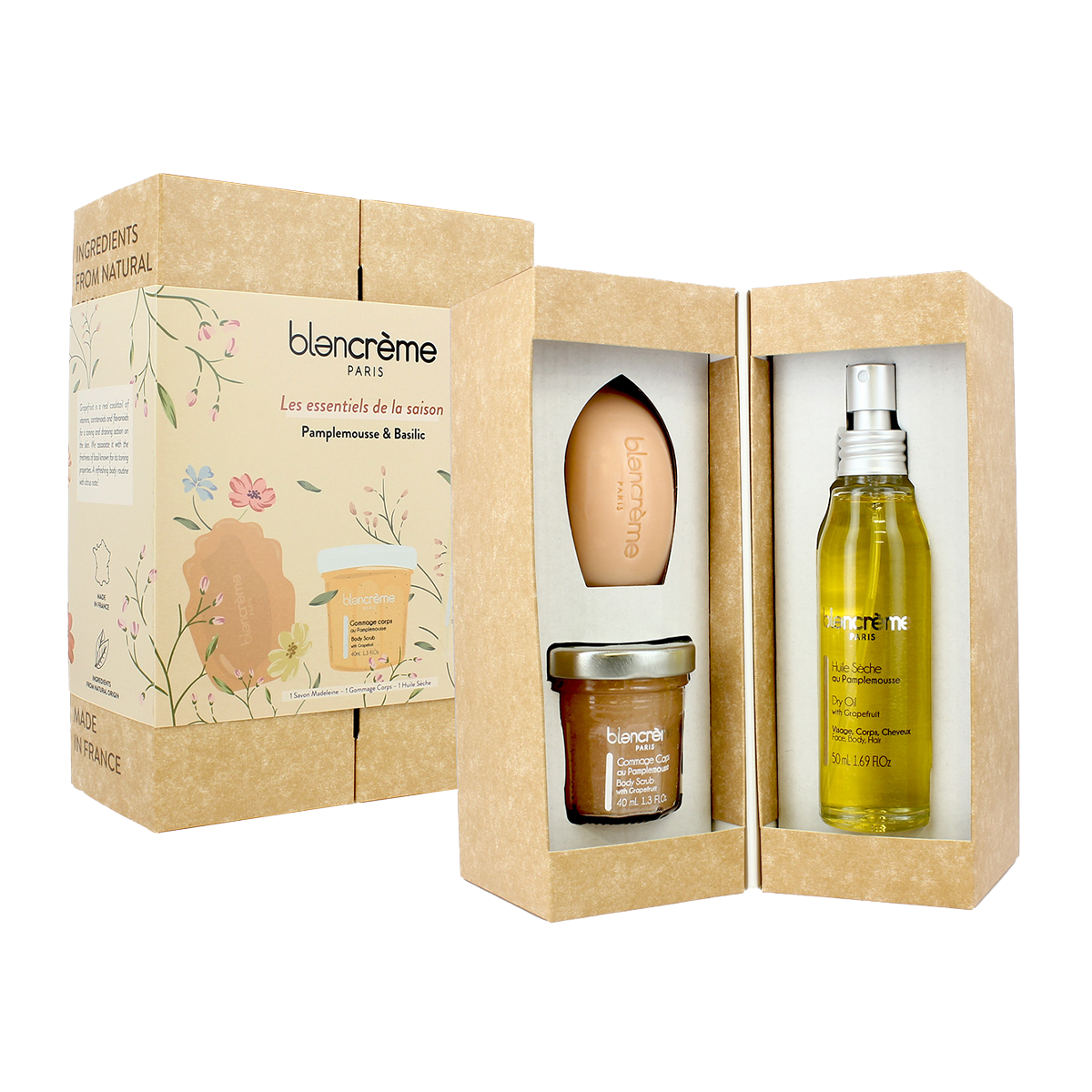Trousse transparente pamplemousse & basilic