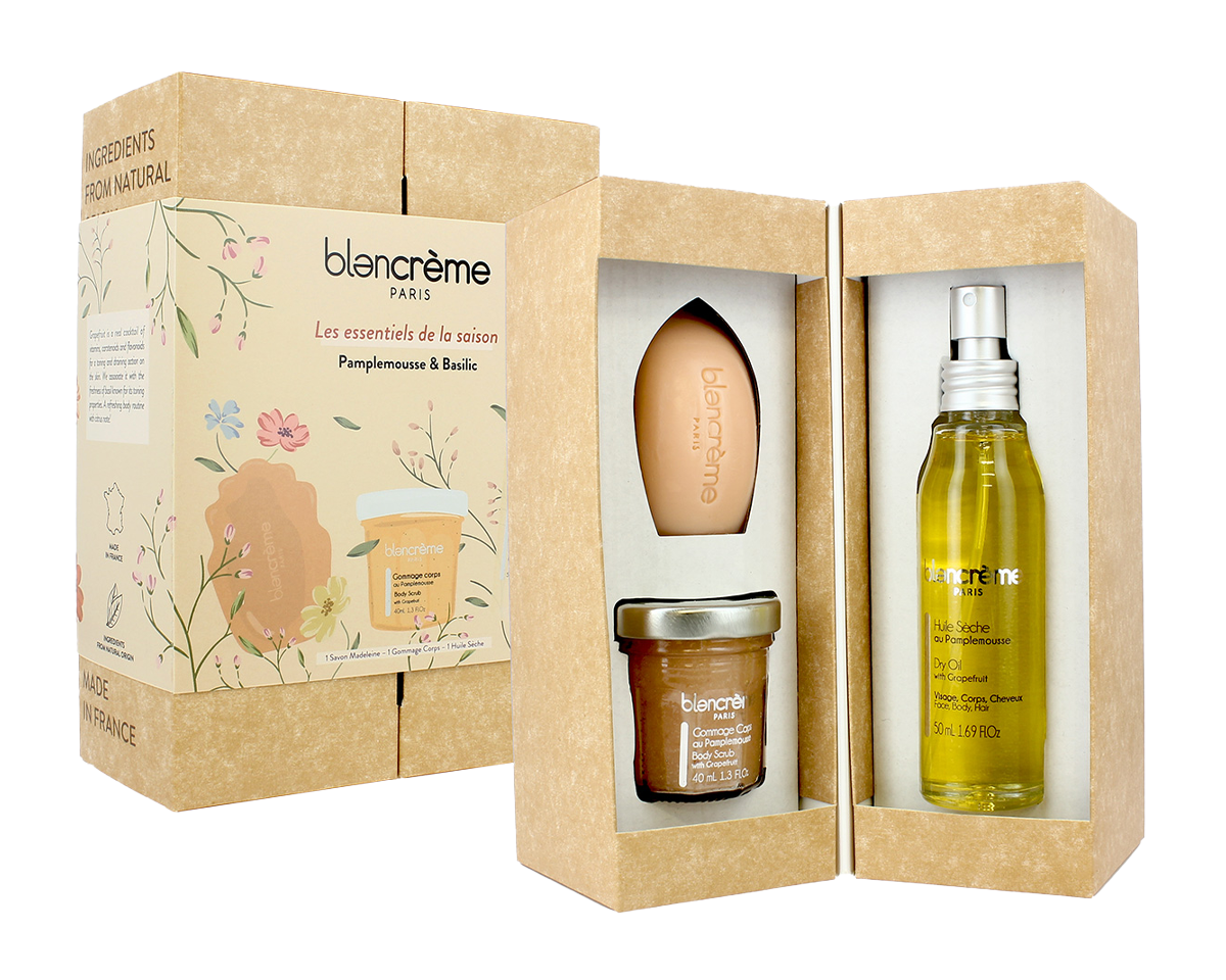Trousse transparente pamplemousse & basilic