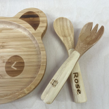 CAP BAMBOU : Set de repas enfants bambou (assiette + fourchette + cuillère )