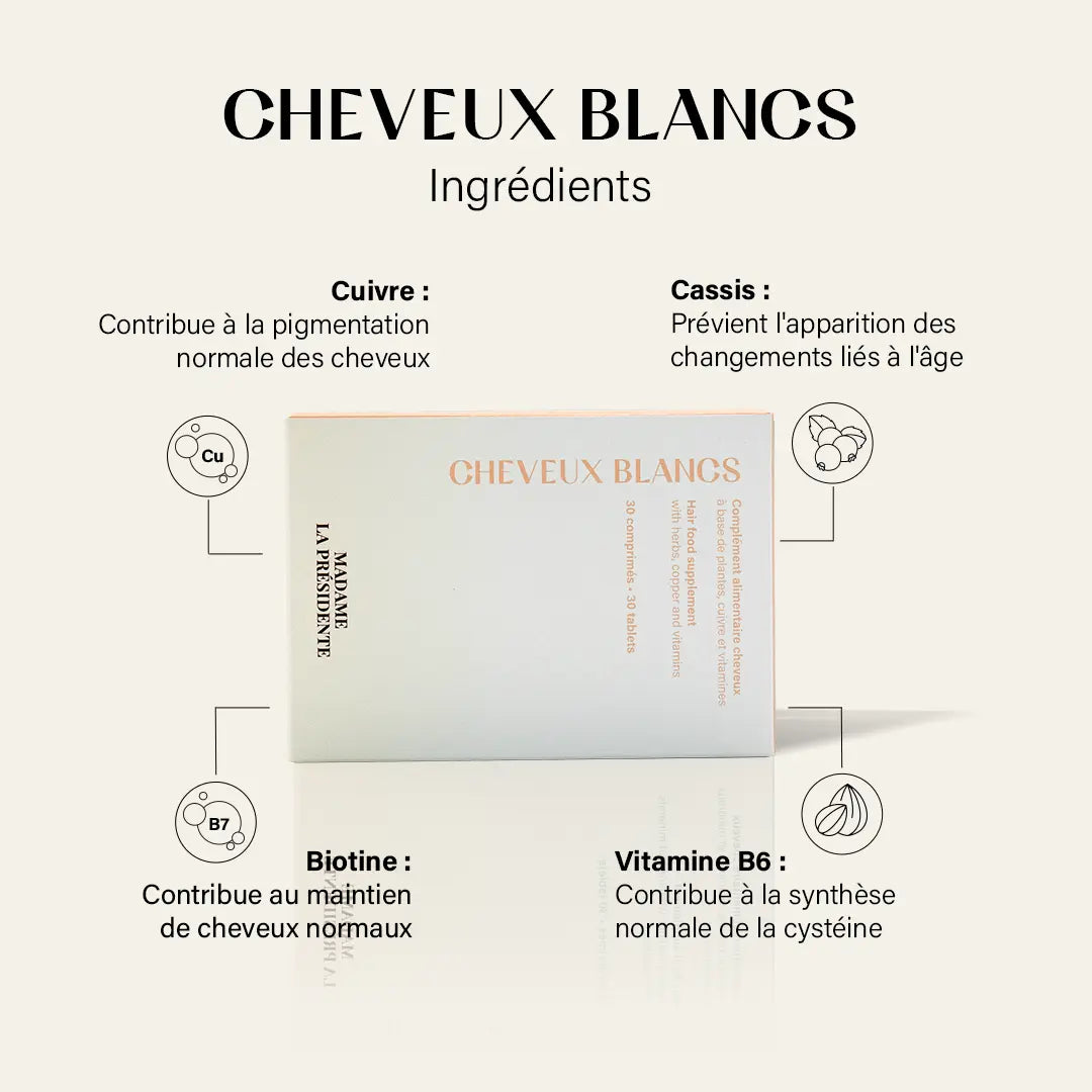 MADAME LA PRÉSIDENTE : complément alimentaire cheveux blancs Bumpy
