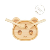 CAP BAMBOU : Set de repas enfants bambou (assiette + fourchette + cuillère )