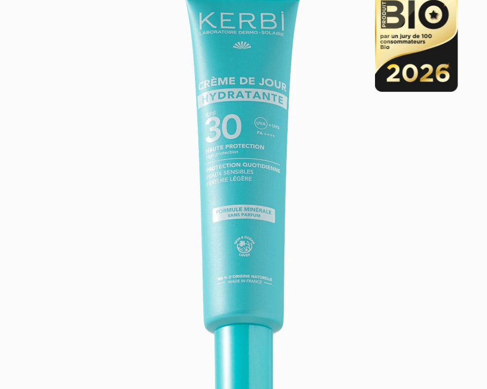 KERBI : Crème de jour hydratante SPF30 minérale sans parfum - packshot