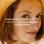 KERBI : Lait solaire minéral SPF50 parfum - texture et application