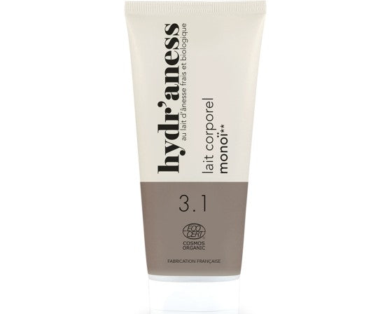 Hydr'aness : Lait corps parfumé monoï certifié bio au lait d'ânesse frais 200ml