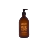 Flacon pompe en verre ambré sérigraphié de savon liquide Fleur d'Oranger Compagnie de Provence, édition limitée