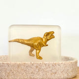 Savon Dinosaure Doré Brillant avec Surprise - Savon Dinosaure Enfant Fait Main en France Soap Hit