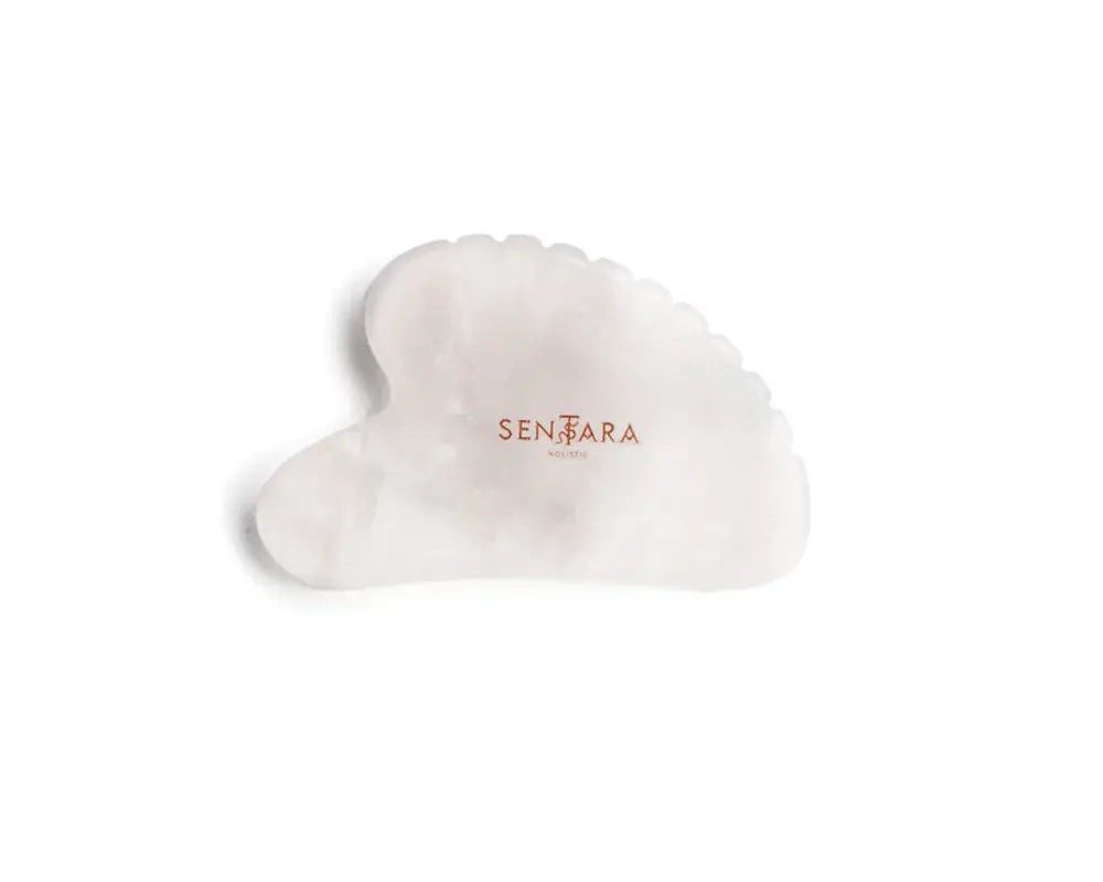 SENTARA : GUA SHA VISAGE - JADE BLANC CŒUR A DENTS Bumpy