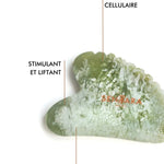 SENTARA : GUA SHA VISAGE -  JADE VERT CŒUR A DENTS Bumpy