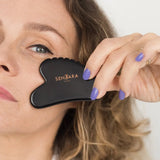 SENTARA : GUA SHA VISAGE - OBSIDIENNE NOIRE CŒUR A DENTS Bumpy