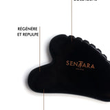 SENTARA : GUA SHA VISAGE - OBSIDIENNE NOIRE CŒUR A DENTS Bumpy