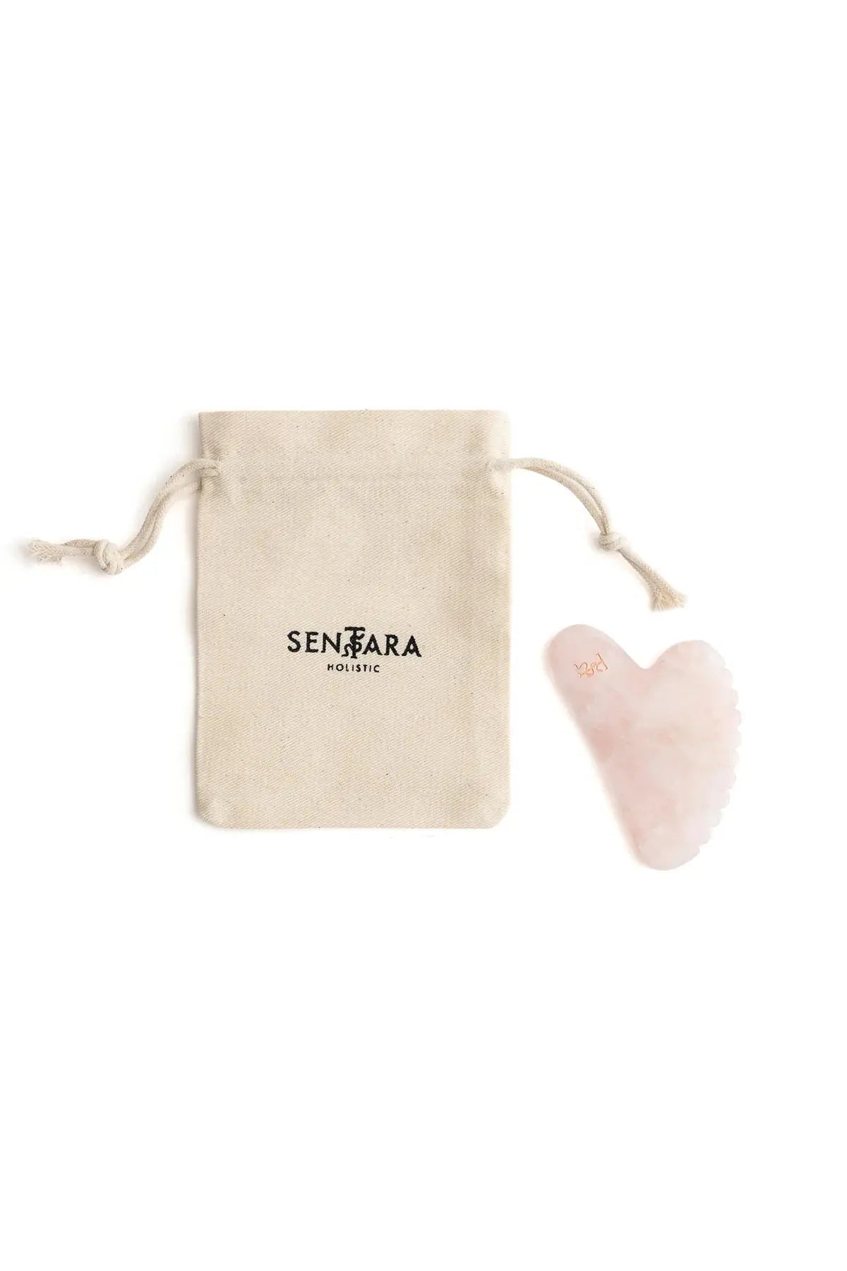 SENTARA : GUA SHA VISAGE - QUARTZ ROSE COEUR A DENTS Bumpy