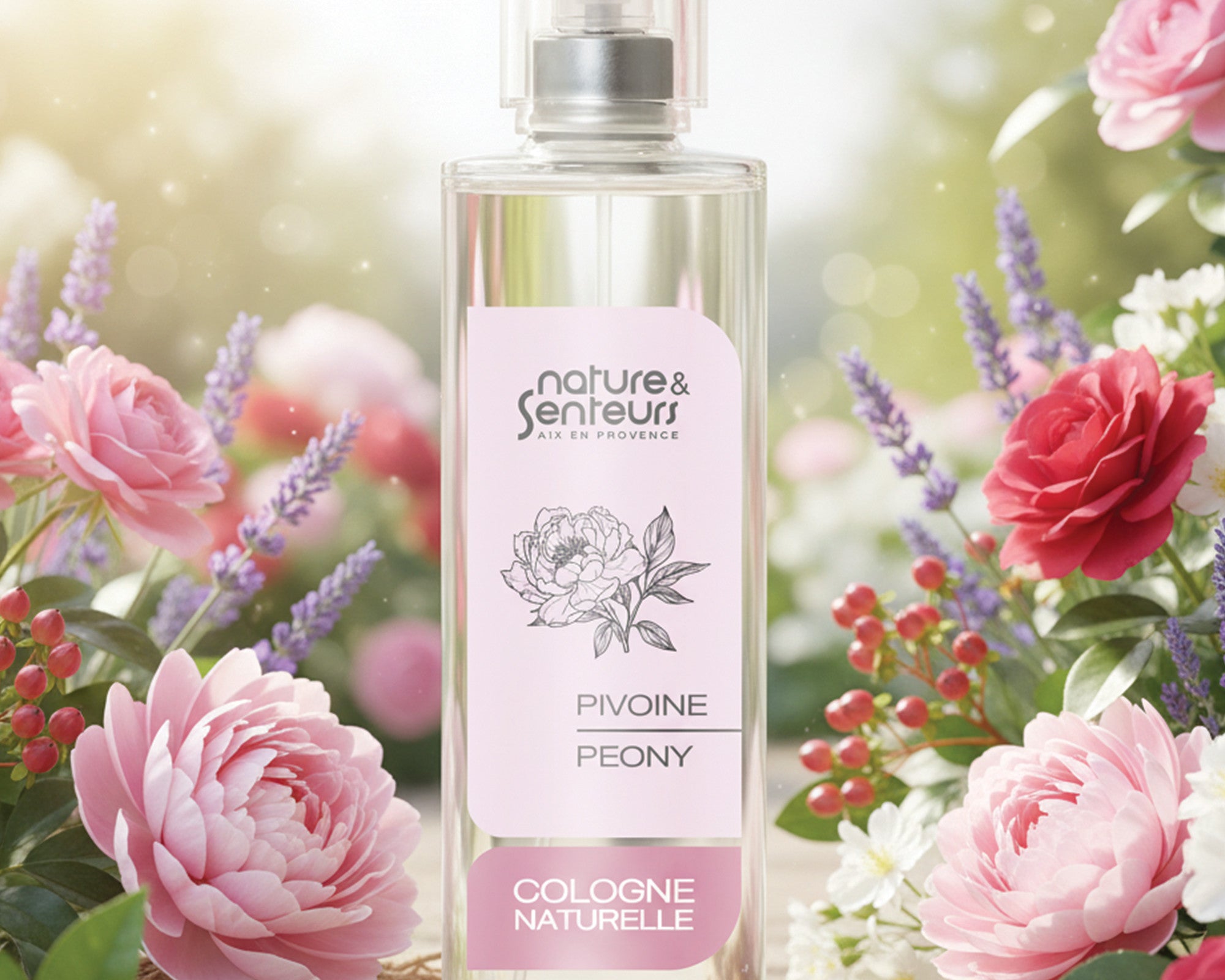 Nature et sens : Eau de Cologne - Parfum Pivoine - 100ml