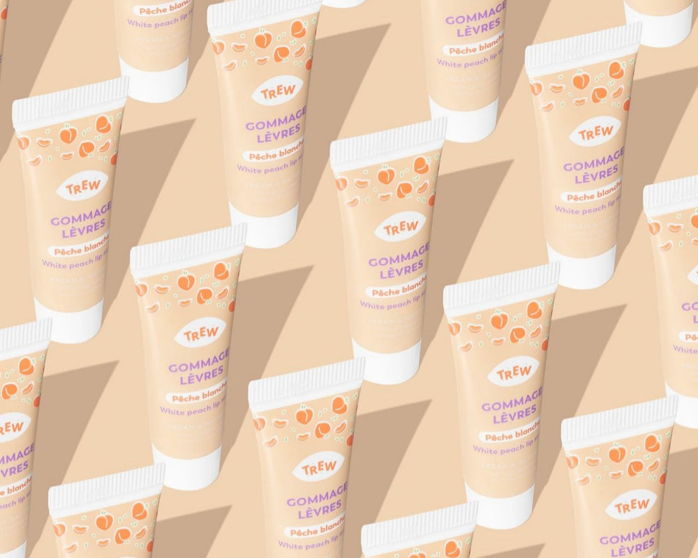 Trew Exfoliant lèvres sucres pêche blanche