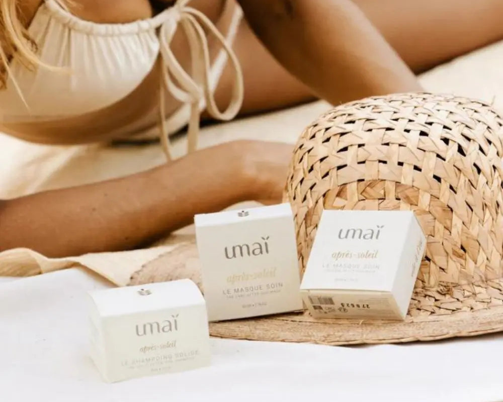 MASQUE APRÈS-SOLEIL SOLIDE SOIN CHEVEUX - NUTRITION &amp; RÉPARATION 50G - UMAÏ
